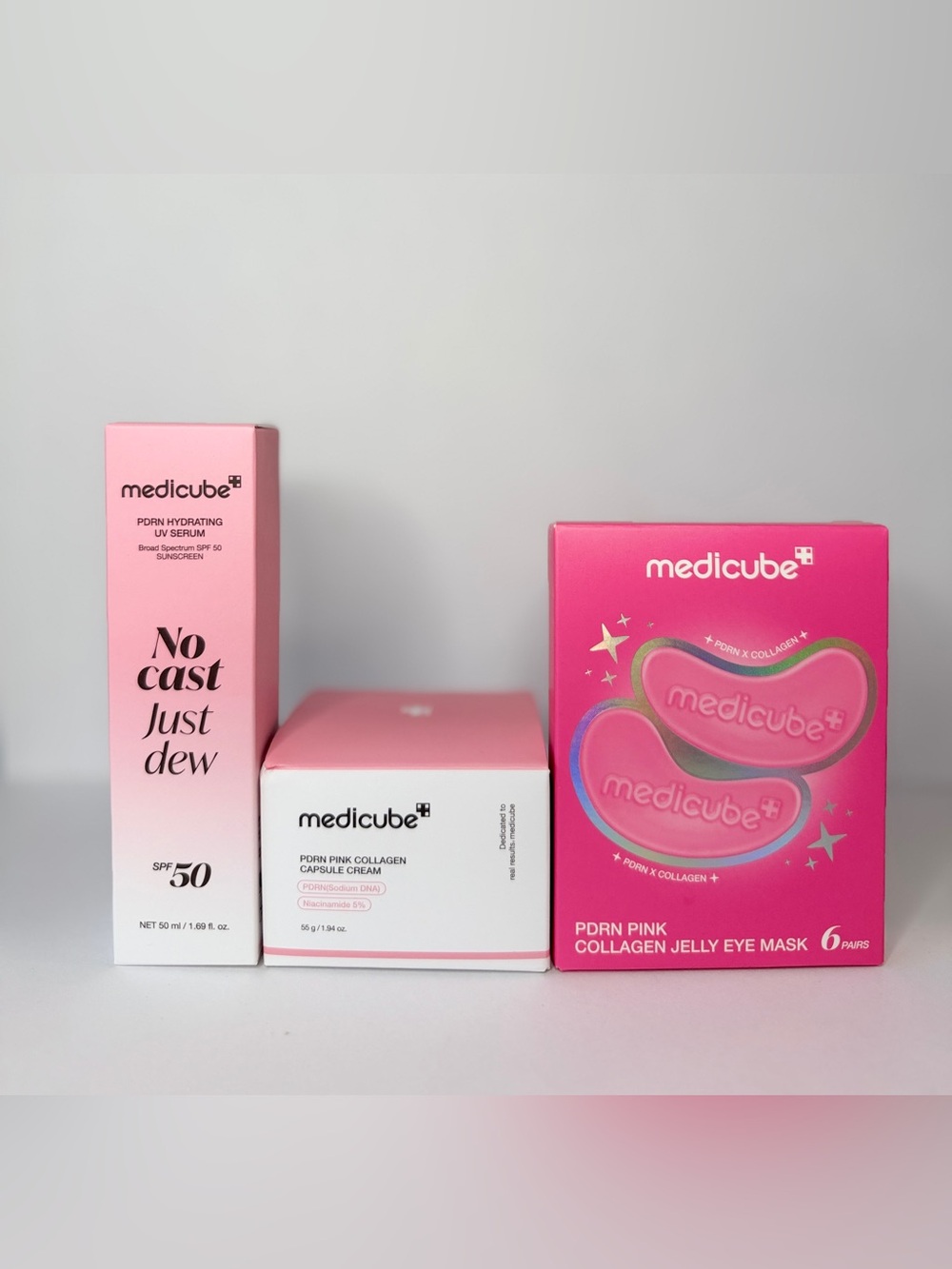 NEW Medicube PDRN Pink Collagen Skincare Bundle | SPF 50 UV Serum, Capsule Cream
